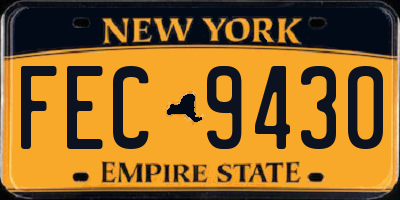 NY license plate FEC9430