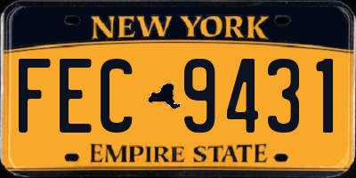 NY license plate FEC9431