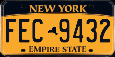 NY license plate FEC9432