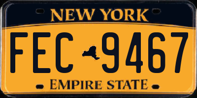 NY license plate FEC9467