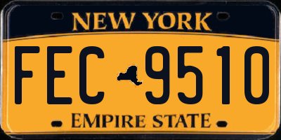NY license plate FEC9510