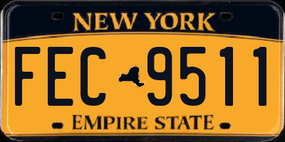 NY license plate FEC9511