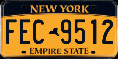 NY license plate FEC9512