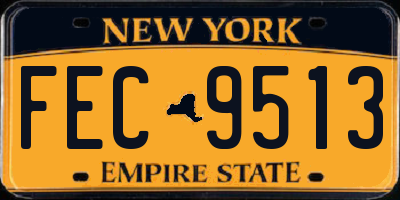 NY license plate FEC9513