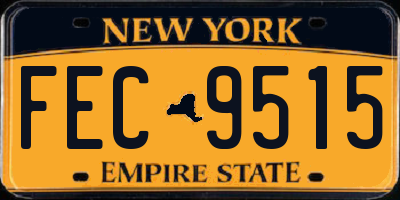 NY license plate FEC9515