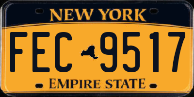 NY license plate FEC9517