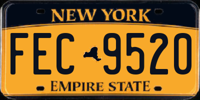 NY license plate FEC9520