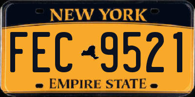 NY license plate FEC9521