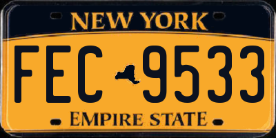NY license plate FEC9533