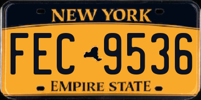 NY license plate FEC9536