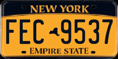 NY license plate FEC9537