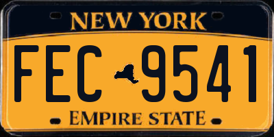 NY license plate FEC9541