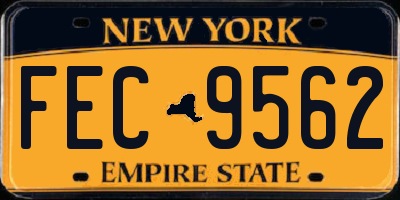 NY license plate FEC9562