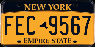 NY license plate FEC9567