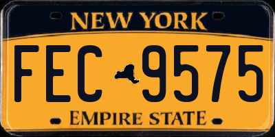 NY license plate FEC9575