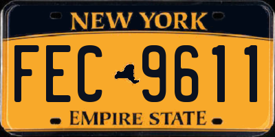 NY license plate FEC9611