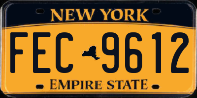 NY license plate FEC9612