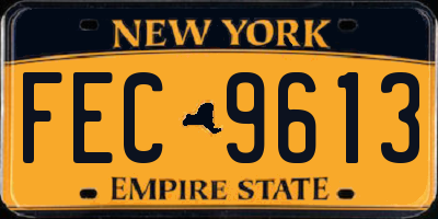 NY license plate FEC9613