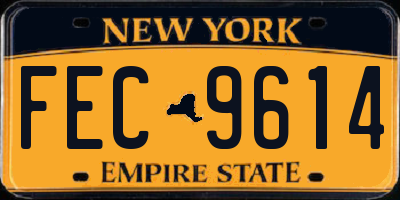 NY license plate FEC9614