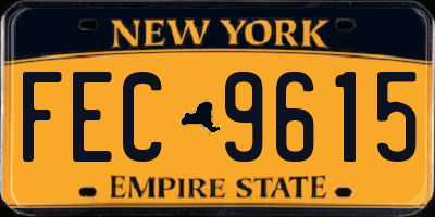 NY license plate FEC9615