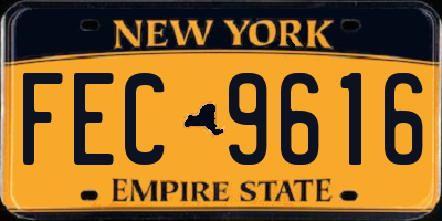 NY license plate FEC9616