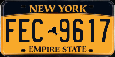 NY license plate FEC9617