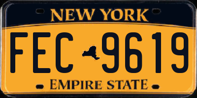 NY license plate FEC9619
