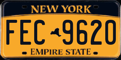 NY license plate FEC9620