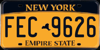 NY license plate FEC9626