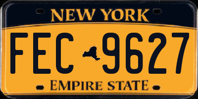 NY license plate FEC9627
