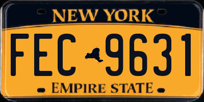 NY license plate FEC9631