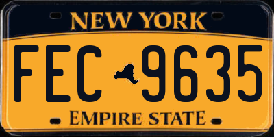 NY license plate FEC9635