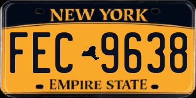 NY license plate FEC9638