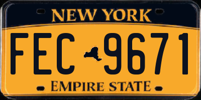 NY license plate FEC9671