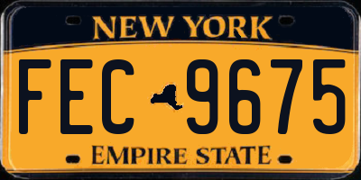 NY license plate FEC9675