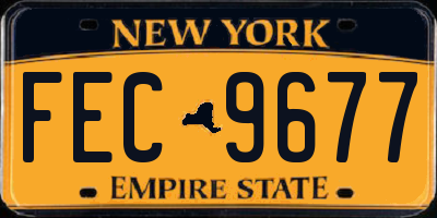 NY license plate FEC9677