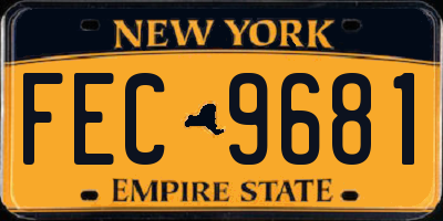 NY license plate FEC9681