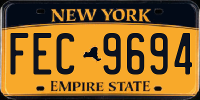 NY license plate FEC9694