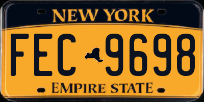 NY license plate FEC9698