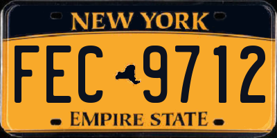 NY license plate FEC9712