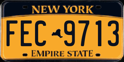 NY license plate FEC9713