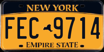 NY license plate FEC9714