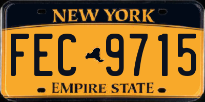 NY license plate FEC9715