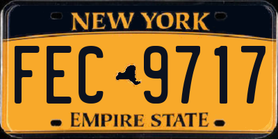 NY license plate FEC9717