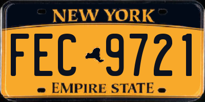 NY license plate FEC9721