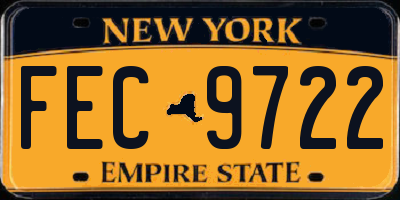 NY license plate FEC9722