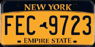 NY license plate FEC9723