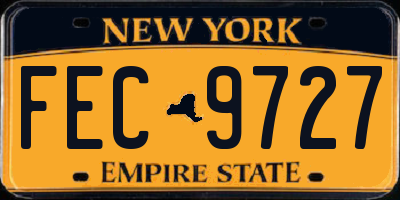 NY license plate FEC9727