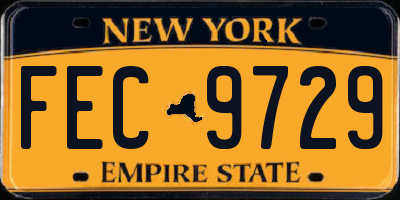 NY license plate FEC9729