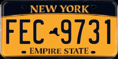 NY license plate FEC9731